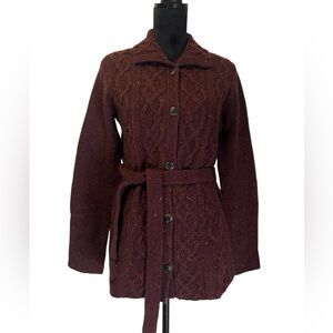 J.Crew Rich Burgundy 100% Wool Sweater Size M